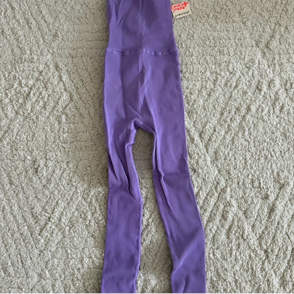 Purple Ribbed Jumpsuit - Picture 2 of 3
